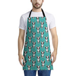 Cartoon Boston Terrier Pattern Print Apron