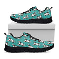 Cartoon Boston Terrier Pattern Print Black Running Shoes