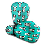 Cartoon Boston Terrier Pattern Print Boxing Gloves