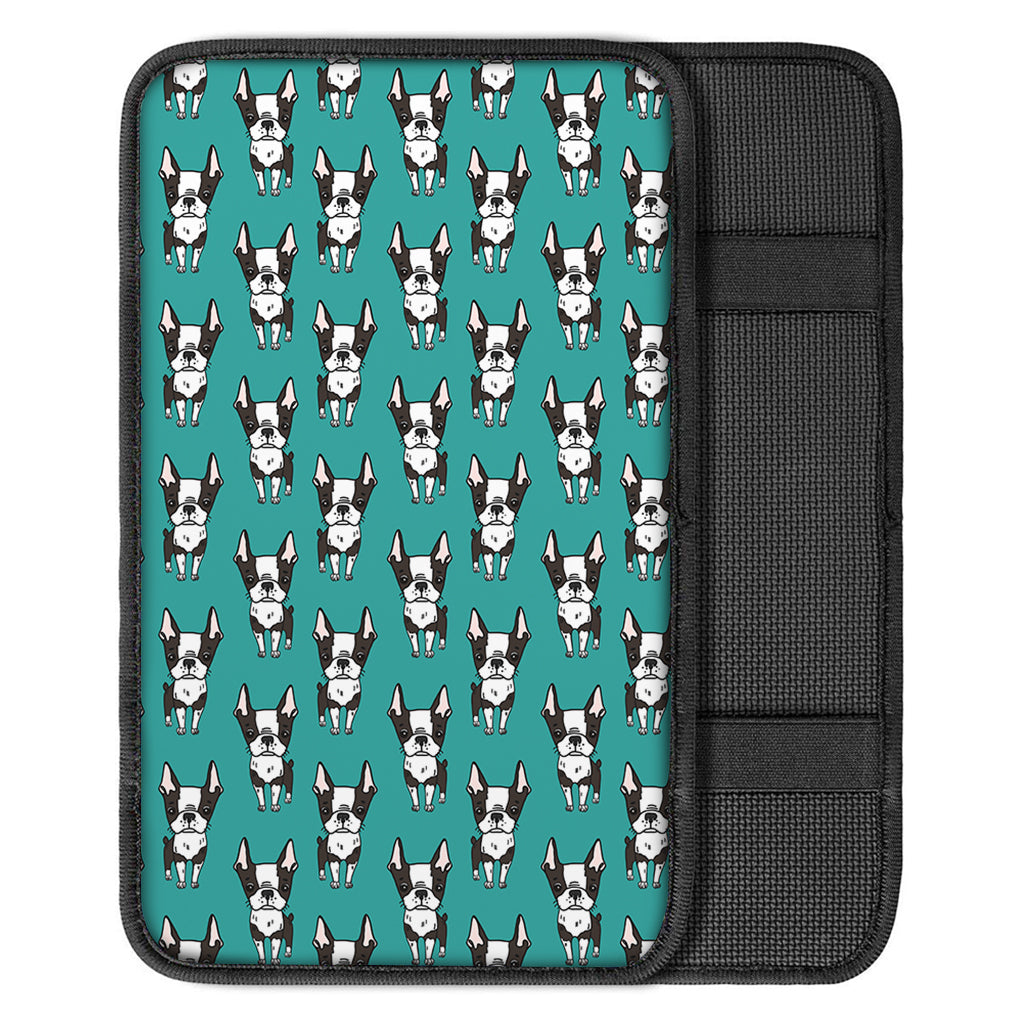 Cartoon Boston Terrier Pattern Print Car Center Console Cover