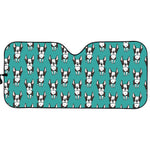 Cartoon Boston Terrier Pattern Print Car Sun Shade