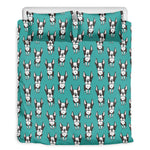 Cartoon Boston Terrier Pattern Print Duvet Cover Bedding Set