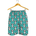 Cartoon Boston Terrier Pattern Print Men's Shorts