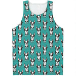 Cartoon Boston Terrier Pattern Print Men's Tank Top