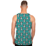 Cartoon Boston Terrier Pattern Print Men's Tank Top