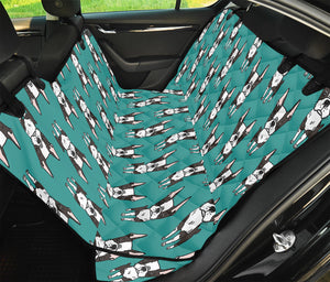 Cartoon Boston Terrier Pattern Print Pet Car Back Seat Cover