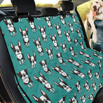 Cartoon Boston Terrier Pattern Print Pet Car Back Seat Cover