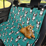 Cartoon Boston Terrier Pattern Print Pet Car Back Seat Cover