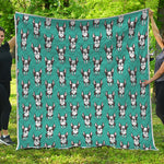 Cartoon Boston Terrier Pattern Print Quilt