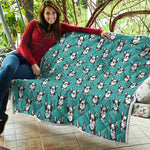 Cartoon Boston Terrier Pattern Print Quilt