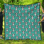 Cartoon Boston Terrier Pattern Print Quilt