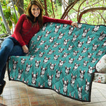 Cartoon Boston Terrier Pattern Print Quilt