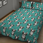 Cartoon Boston Terrier Pattern Print Quilt Bed Set