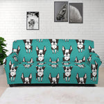 Cartoon Boston Terrier Pattern Print Sofa Cover