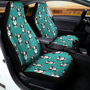 Cartoon Boston Terrier Pattern Print Universal Fit Car Seat Covers