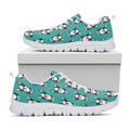 Cartoon Boston Terrier Pattern Print White Running Shoes