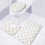 Cartoon Bull Terrier Pattern Print 3 Piece Bath Mat Set