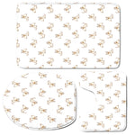 Cartoon Bull Terrier Pattern Print 3 Piece Bath Mat Set