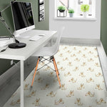 Cartoon Bull Terrier Pattern Print Area Rug