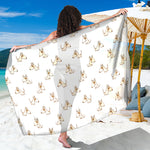 Cartoon Bull Terrier Pattern Print Beach Sarong Wrap