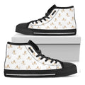Cartoon Bull Terrier Pattern Print Black High Top Sneakers