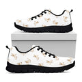 Cartoon Bull Terrier Pattern Print Black Running Shoes