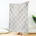 Cartoon Bull Terrier Pattern Print Blanket