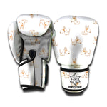 Cartoon Bull Terrier Pattern Print Boxing Gloves