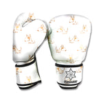 Cartoon Bull Terrier Pattern Print Boxing Gloves