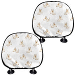 Cartoon Bull Terrier Pattern Print Car Headrest Covers