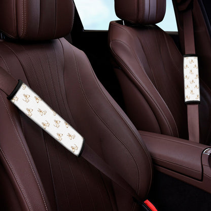 Cartoon Bull Terrier Pattern Print Car Seat Belt Covers