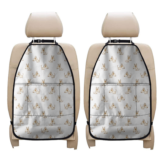 Cartoon Bull Terrier Pattern Print Car Seat Organizers