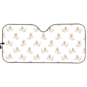 Cartoon Bull Terrier Pattern Print Car Sun Shade