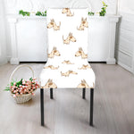 Cartoon Bull Terrier Pattern Print Dining Chair Slipcover