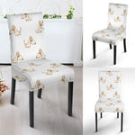 Cartoon Bull Terrier Pattern Print Dining Chair Slipcover