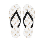 Cartoon Bull Terrier Pattern Print Flip Flops