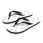 Cartoon Bull Terrier Pattern Print Flip Flops