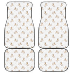 Cartoon Bull Terrier Pattern Print Front and Back Car Floor Mats