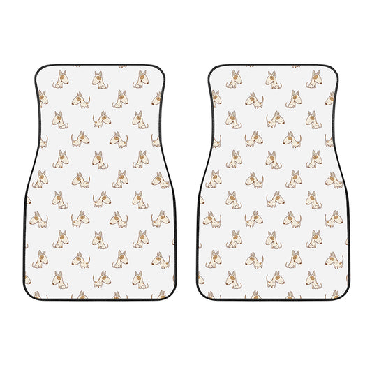 Cartoon Bull Terrier Pattern Print Front Car Floor Mats