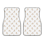 Cartoon Bull Terrier Pattern Print Front Car Floor Mats