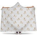 Cartoon Bull Terrier Pattern Print Hooded Blanket