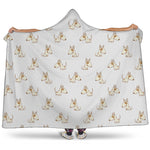 Cartoon Bull Terrier Pattern Print Hooded Blanket