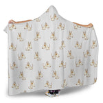 Cartoon Bull Terrier Pattern Print Hooded Blanket