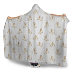 Cartoon Bull Terrier Pattern Print Hooded Blanket
