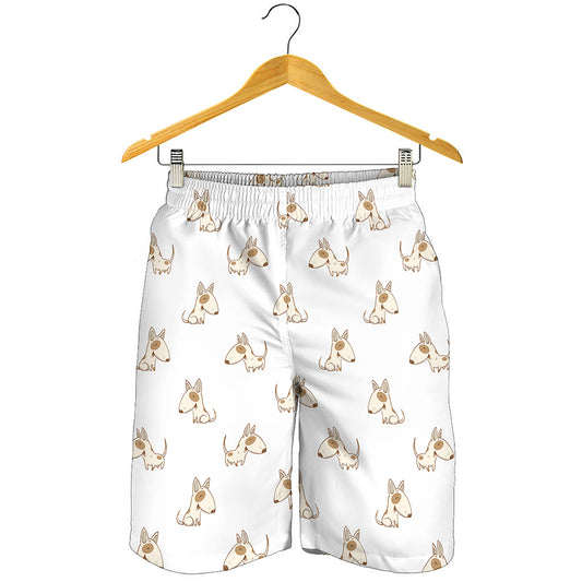 Cartoon Bull Terrier Pattern Print Men's Shorts