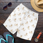 Cartoon Bull Terrier Pattern Print Men's Shorts
