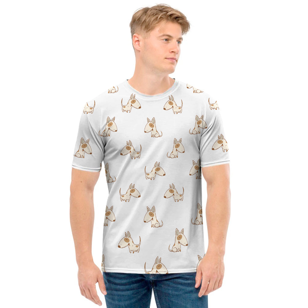 Cartoon Bull Terrier Pattern Print Men's T-Shirt