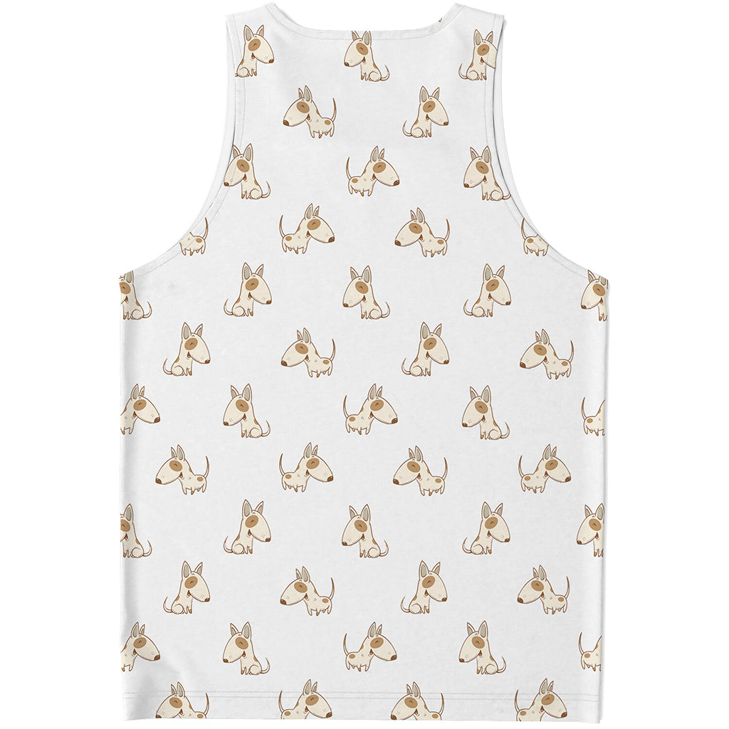 Cartoon Bull Terrier Pattern Print Men's Tank Top