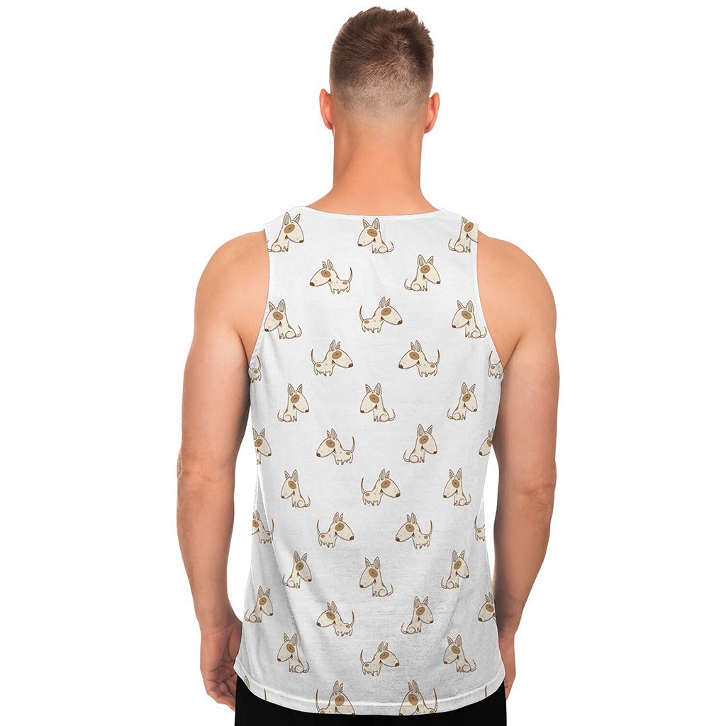 Cartoon Bull Terrier Pattern Print Men's Tank Top