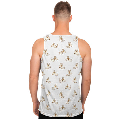 Cartoon Bull Terrier Pattern Print Men's Tank Top